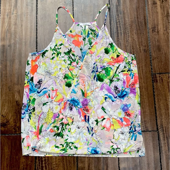 Dex Floral Faux Wrap Tank - Picture 1 of 6